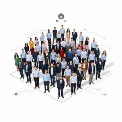 Diverse group of people representing segmented audience profiles