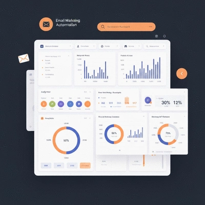 Dashboard displaying email marketing automation metrics and analytics